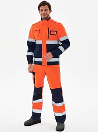 Костюм сигнальный ProfLine Specialist-2 (тк.Смесовая,240) п/к, оранжевый/т.синий купить в Красноярске по низкой цене
