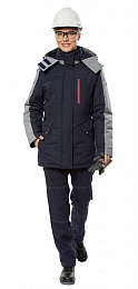 Куртка женская зимняя АЛЬФА синий/серый купить в Красноярске по низкой цене