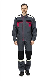Костюм мужской летний БАРИТ серый/черный (куртка+брюки) купить в Красноярске по низкой цене Костюм мужской летний БАРИТ серый/черный (куртка+брюки) купить в Красноярске по низкой цене