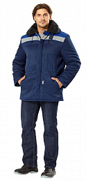 Куртка мужская зимняя (БРИГАДА) БРИГАДИР с СОП т.синий мех ворот купить в Красноярске по низкой цене