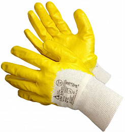 Перчатки Gward Astra LITE 3/4 с частичной обливкой нитрилом жёлтого цвета купить в Красноярске по низкой цене