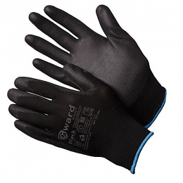 Перчатки Gward PU1001 Black нейлоновые черного цвета с полиуретановым покрытием  купить в Красноярске по низкой цене