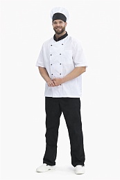 Костюм повара ШОКОЛАД (тк.ТиСи), черный/белый купить в Красноярске по низкой цене