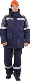 Костюм мужской зимний МЕГАСТАТОЙЛ т.синий/серый (куртки+ полукомбинезон) купить в Красноярске по низкой цене