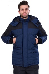 Куртка мужская зимняя УРАЛ-КОМФОРТ ЛЮКС, тк.Дюспо, синий/черный	 купить в Красноярске по низкой цене