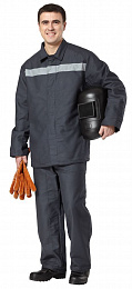 Костюм мужской летний ВУЛКАН жаростойкий черный (куртка+брюки) купить в Красноярске по низкой цене
