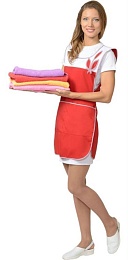 Фартук-сарафан женский ВЕСНА красный с белым купить в Красноярске по низкой цене Фартук-сарафан женский ВЕСНА красный с белым купить в Красноярске по низкой цене