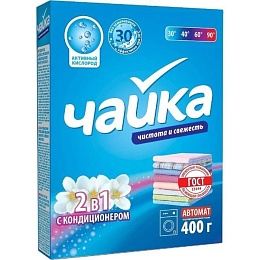 Порошок СМС ЧАЙКА 400г автомат 2в1 универсал с кондиционером /5233 купить в Красноярске по низкой цене